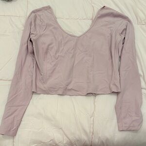 lululemon athletica Light Pink Long Sleeve Crop Top
